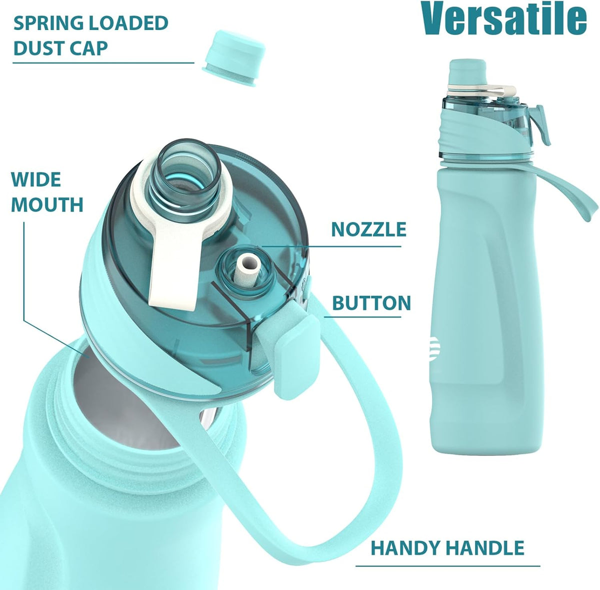 MistSip Pro – 24oz Insulated Stainless Steel Mist & Sip Water Bottle for Gym, Hiking & Sports