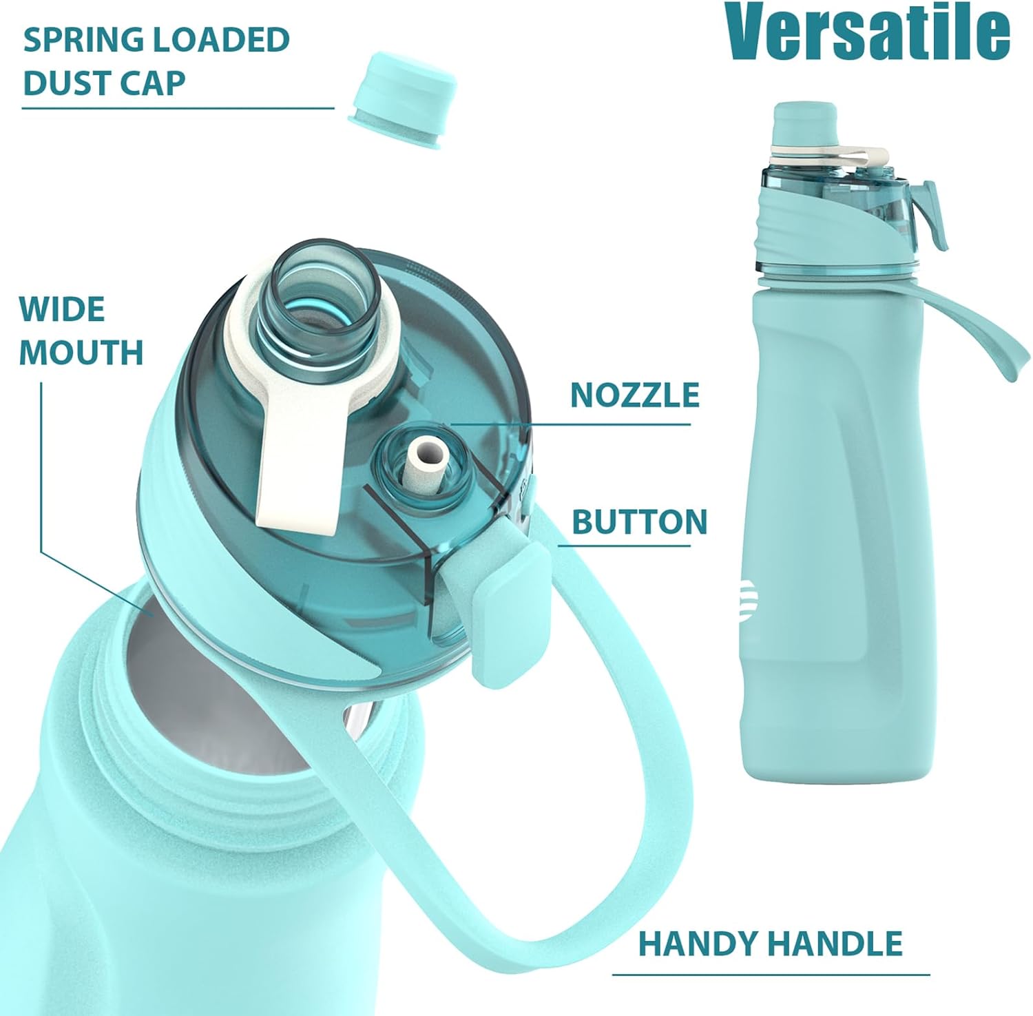 MistSip Pro – 24oz Insulated Stainless Steel Mist & Sip Water Bottle for Gym, Hiking & Sports