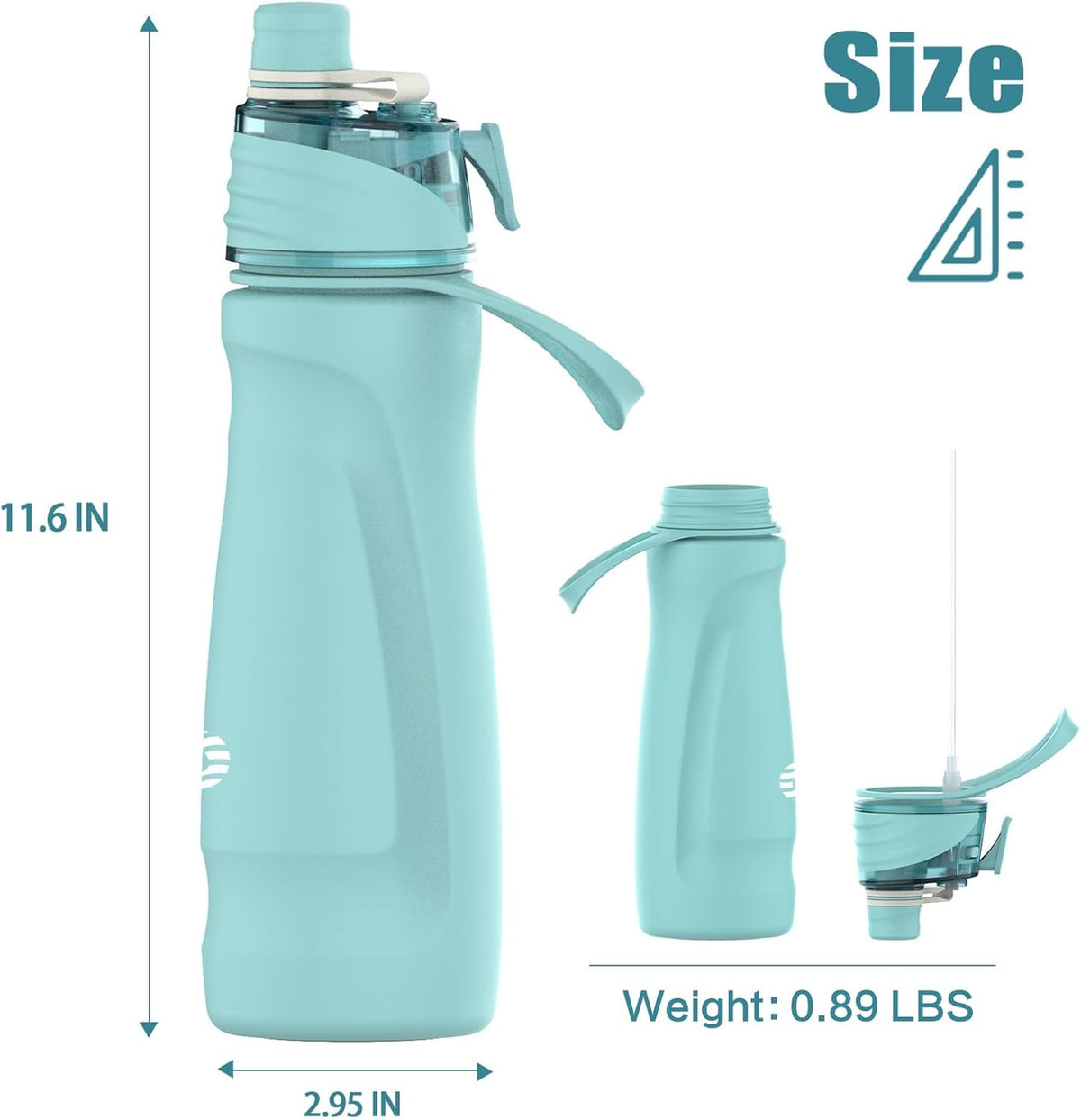 MistSip Pro – 24oz Insulated Stainless Steel Mist & Sip Water Bottle for Gym, Hiking & Sports
